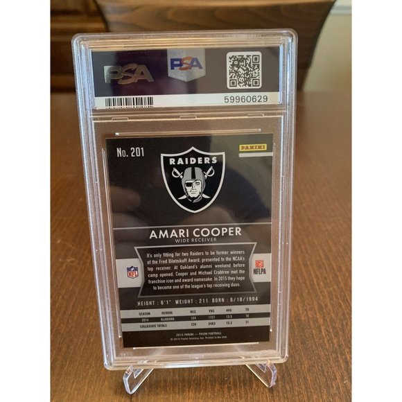 2015 Panini Prizm Amari Cooper Psa 10 Running Card Cards NFL - Picture 2 of 2
